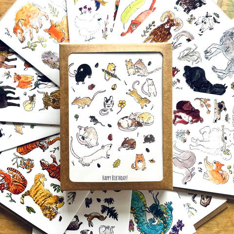 Lunar Zodiac Birthday - Box Set of 12 Cards