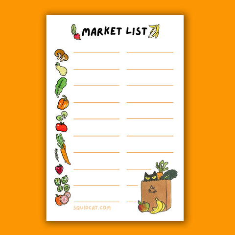 Market List Tear Away Notepad