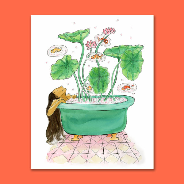 Lotus Bath 8X10 Art Print