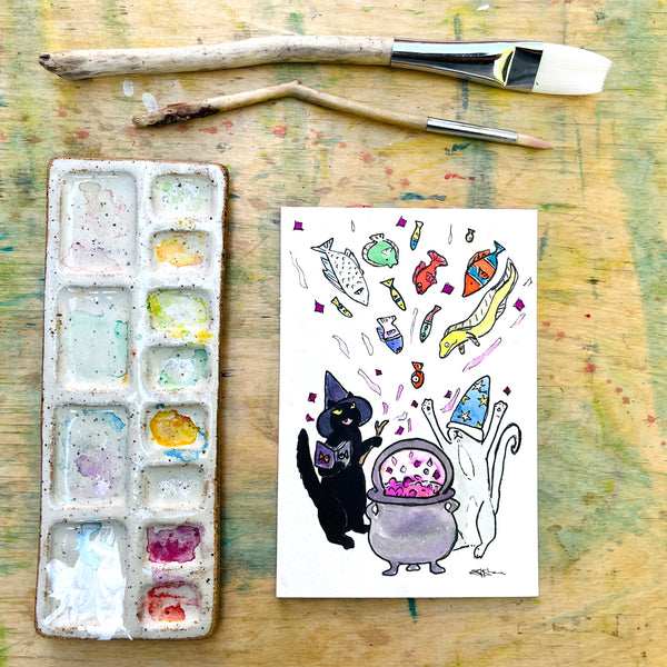 Cat's Cauldron Original Painting