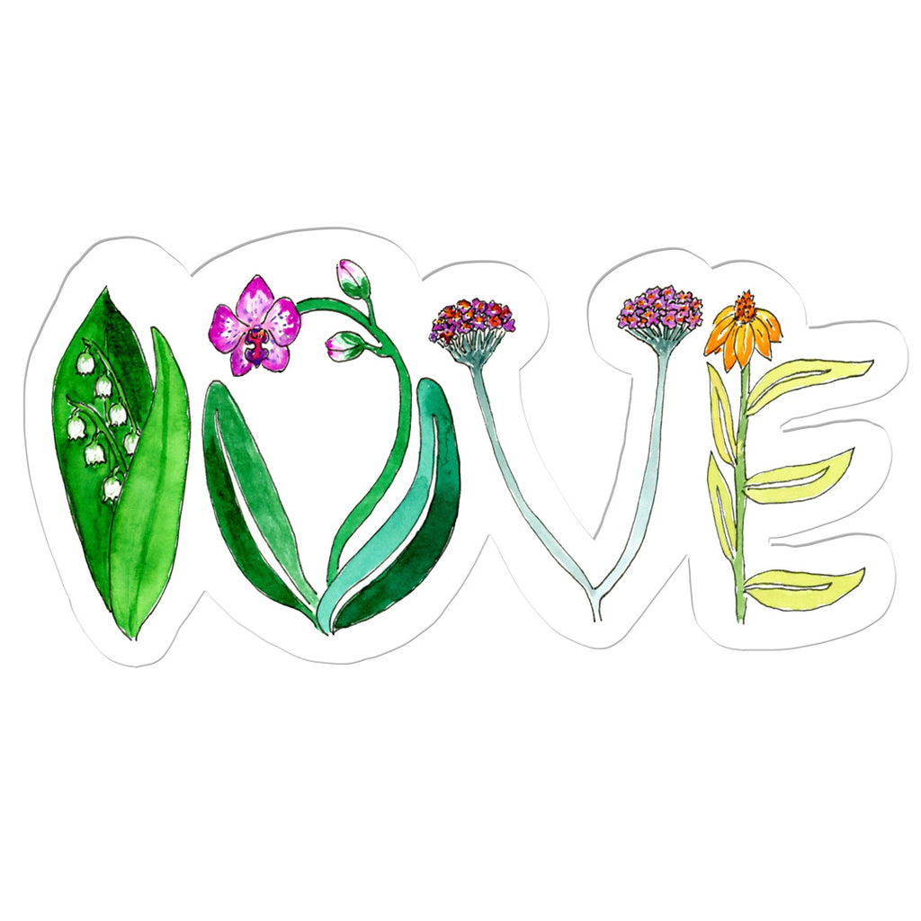 Love Flowers Sticker