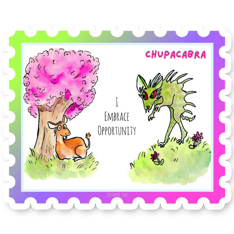 Chupacabra Cryptid Stamp Sticker