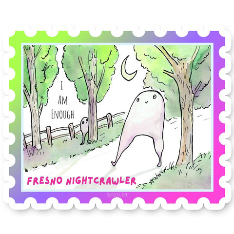 Fresno Nightcrawler Cryptid Stamp Sticker