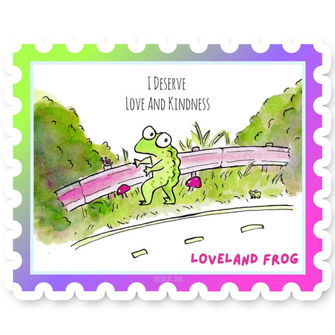 Loveland Frog Cryptid Stamp Sticker