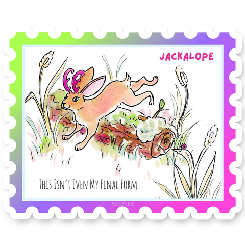 Jackalope Cryptid Stamp Sticker