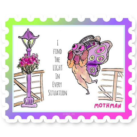 Mothman Cryptid Stamp Sticker