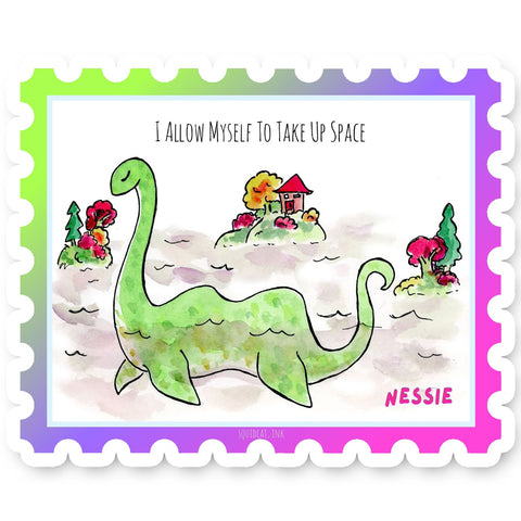 Nessie Cryptid Stamp Sticker