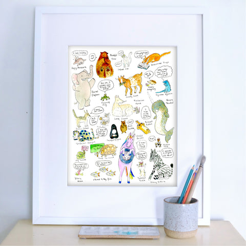 Animal Alphabet 11X14 Art Print