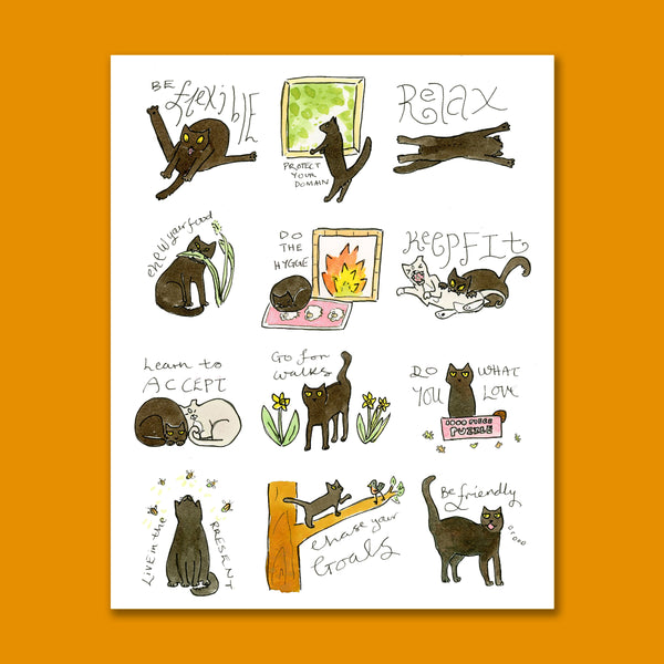 Cat Rules 8X10 Art Print