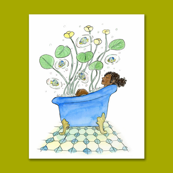 Water Poppy Bath 8X10 Art Print