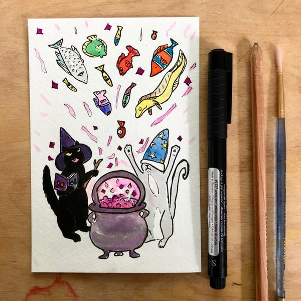 Cat's Cauldron Original Painting